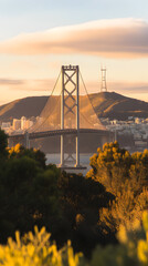 Obraz premium Golden Hour View of the Richmond-San Rafael Bridge