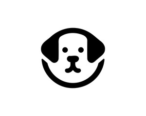 Silhouette Dog Logo Design Template. Black and White Dog Icon Vector Illustration.