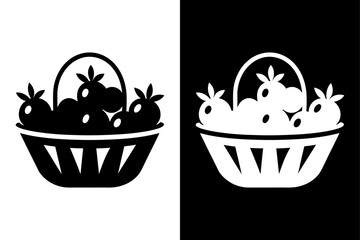 Fresh Fruit Clipart Icon Clean Black & White Vector Graphic.