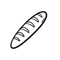Artisan Loaf Sketch: A hand-drawn illustration of a classic, crusty loaf of bread. The image captures the simple elegance and rustic charm of a staple food.