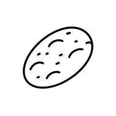 Artistic Potato: An artistic, minimalistic illustration of a potato, showcasing its characteristic oval shape and textured surface.