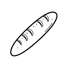 Artisan Bread: A minimalist line drawing of a classic loaf of bread, perfect for food-related designs, capturing the essence of simplicity and culinary artistry.