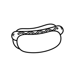 Hot Dog Illustration: A classic hot dog in a bun. perfect for showcasing the fast-food culture, barbecue, and culinary imagery.