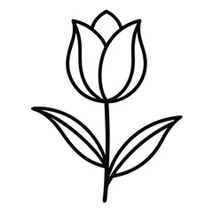 Black silhouette of a tulip flower – elegant floral vector EPS and PNG
