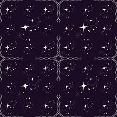 Celestial Whispers, Seamless Starry Night Pattern