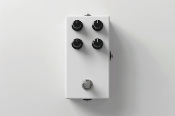 Blank white guitar effect pedal overdive type skating switch hockey.