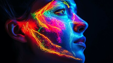 Neon Energy Flow &ndash; A Futuristic Portrait with Glowing Cyber Aesthetics