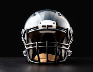Naklejka premium Football helmet on black background. Generated image