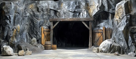 A glimpse into the mining industry through a zinc and lead mine entrance.