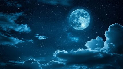 Eerie Atmospheric Background with Moonlit Clouds