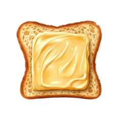 Slice of Toasted Bread with Butter Spread