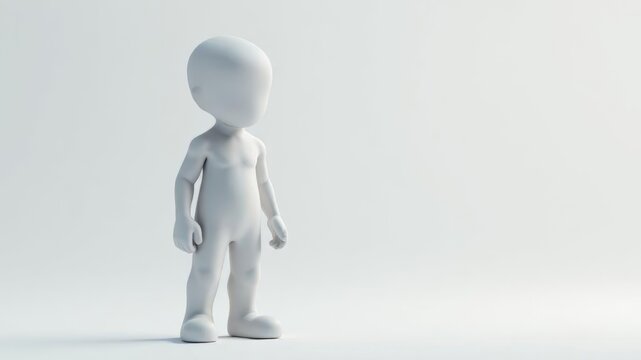 figure of a white little man on a white background