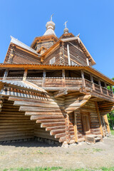 Wooden orthodox church in Vitoslavlitsy village, Veliky Novgorod, Russia