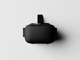 Obraz premium Modern virtual reality headset on a neutral background.