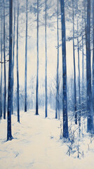 Obraz premium Winter Woodland Scene