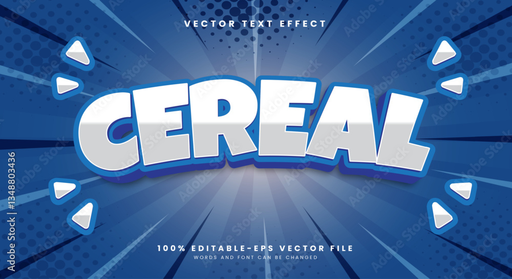Poster cereal editable text effect template suitable for food menu theme