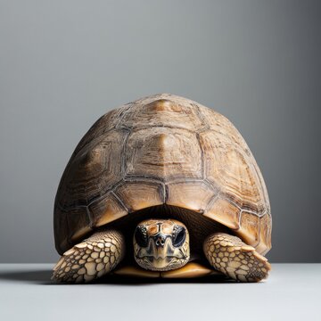 A close-up of a turtle's shell and face.