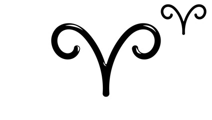 Aries Tattoo, black isolated silhouette
