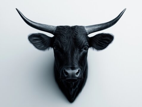 A striking black bull's head display.