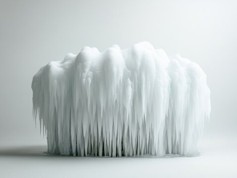 A unique frozen sculpture resembling ice formations.