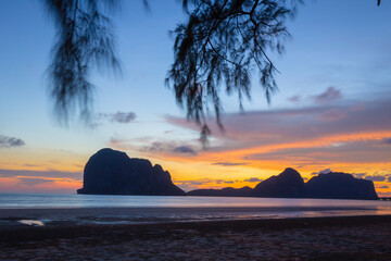 Pak Meng Beach is a crescent-shaped beach about 5 kilometers long. It is a beautiful sunset viewing point located in Sikao District, Trang