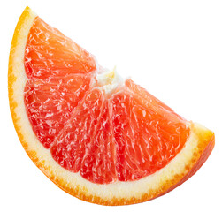 Orange slice isolated png. Sliced Sicilian orange on transparent background. Cut red blood orang...