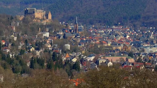 historic marburg germany in the sun 4k 25fps video