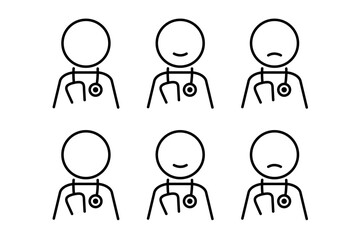 聴診器をつけた医者のピクトグラム