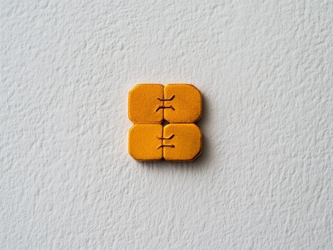 Colorful food item on a textured surface.