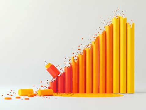 Colorful growth chart with ketchup effect.