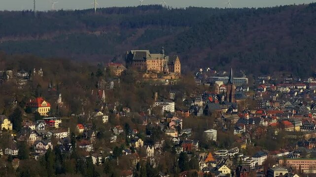 historic marburg germany in the sun 4k 25fps video