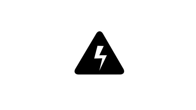 Exclamation sign thunder icon.High voltage sign. warning sign, electrical hazard sign.Electric current warning,