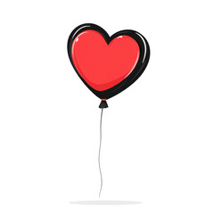 Heart shaped balloon on transparent background. Symbol of love, romance, and Valentine's Day.