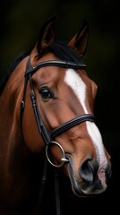 Elegant horse portrait with dramatic lighting.