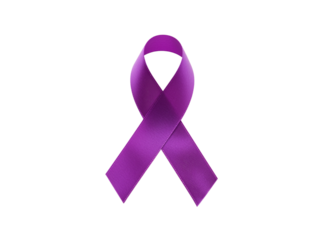 A vibrant purple awareness ribbon, likely for a cause like lupus, is featured against a transparent background