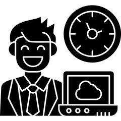 Leaning Time Icon Vector Element