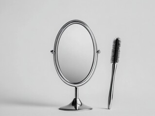 Elegant mirror and brush for daily grooming.