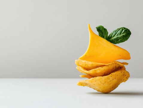 Elegant snack arrangement with mint garnish.