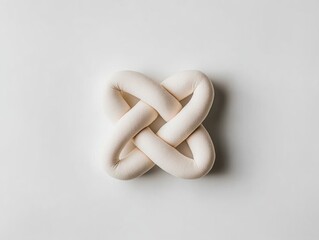 Elegant white knot design on a clean background.