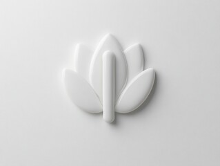 Elegant white lotus flower symbol design.