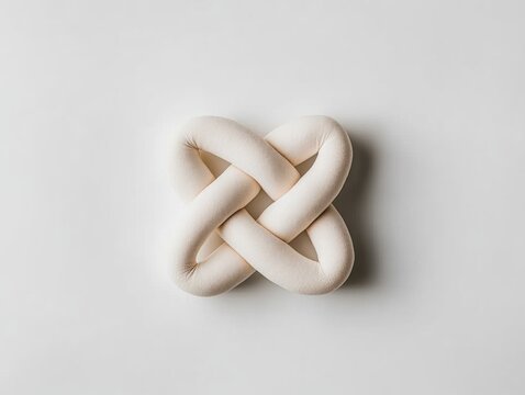 Elegant white knot design on a clean background.
