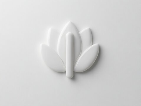 Elegant white lotus flower symbol design.