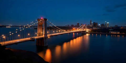 Fototapeta premium bridge over the river at night