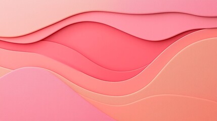 Abstract Pink and Coral Wave Background Design Soft Pastel Color Palette