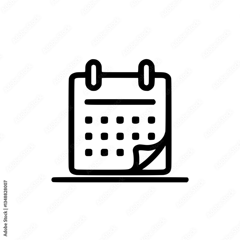 Poster simple calendar icon representing planning scheduling and organization of time appointments or event