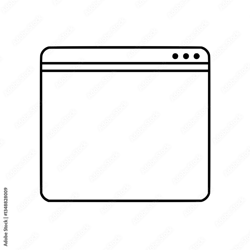 Poster interface icon: an illustration of a classic user interface the graphic is minimal featuring rounded