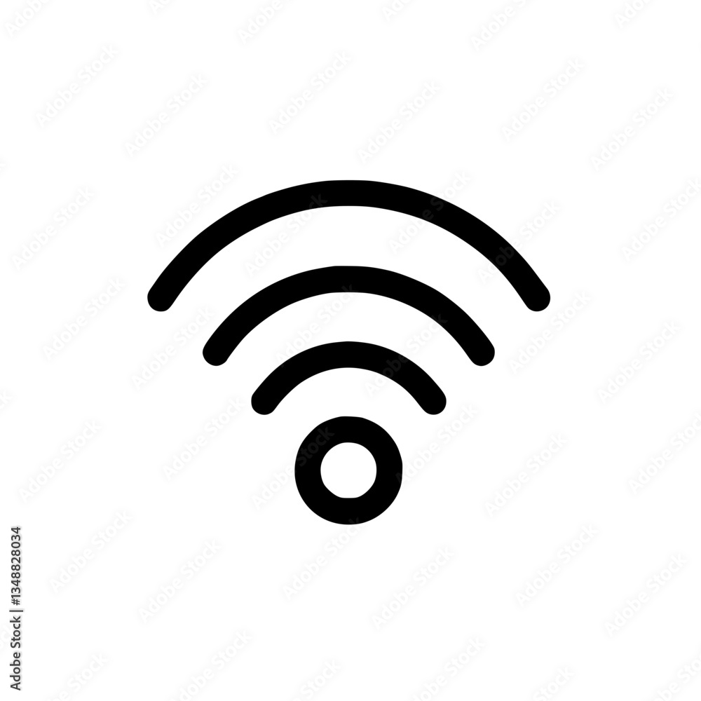 Poster wireless connectivity icon simple depiction of signals emanating illustrates wireless technology int