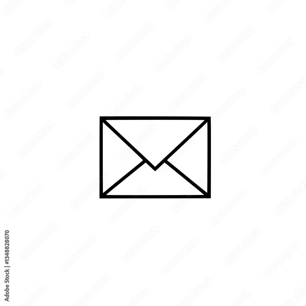 Poster simple outline of a classic envelope icon depicts the concept of sending and receiving messages repr