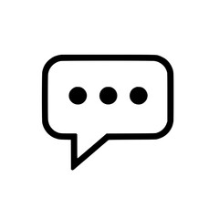 Fototapeta premium A minimalistic speech bubble icon featuring three dots inside symbolizing communication chat or a message in progress Clean simple and modern
