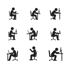 vector illustration of office worker silehoutte